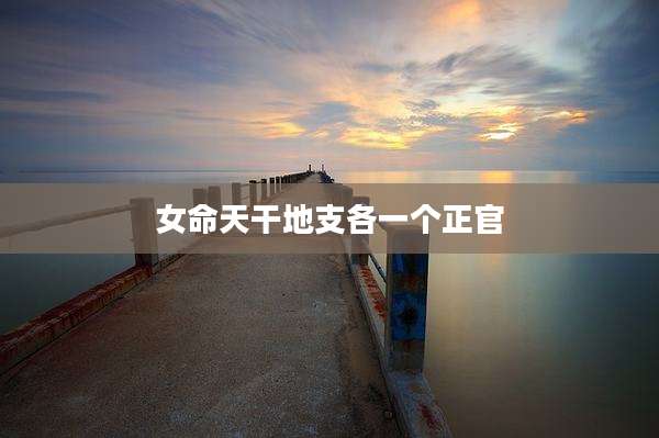 女命天干地支各一个正官
