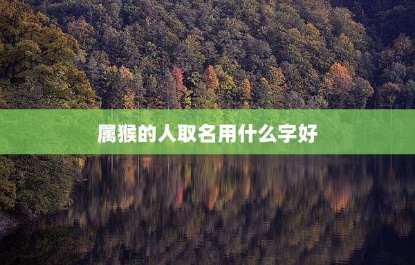属猴的人取名用什么字好