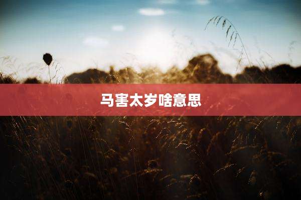 马害太岁啥意思