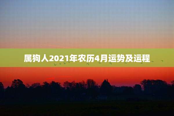属狗人2021年农历4月运势及运程