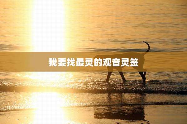 我要找最灵的观音灵签