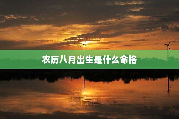 农历八月出生是什么命格