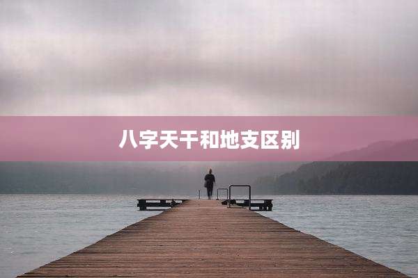 八字天干和地支区别