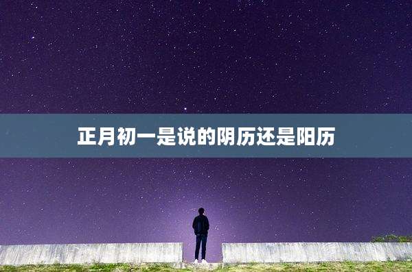 正月初一是说的阴历还是阳历