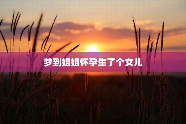 梦到姐姐怀孕生了个女儿