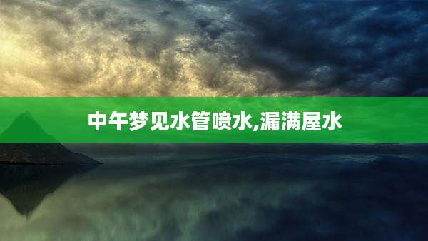 中午梦见水管喷水,漏满屋水