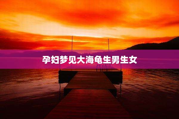 孕妇梦见大海龟生男生女