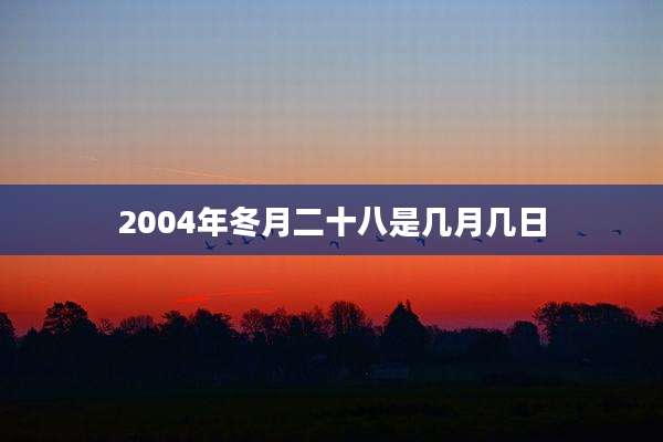 2004年冬月二十八是几月几日