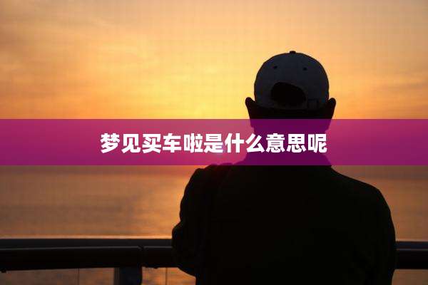 梦见买车啦是什么意思呢