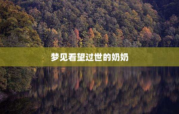 梦见看望过世的奶奶