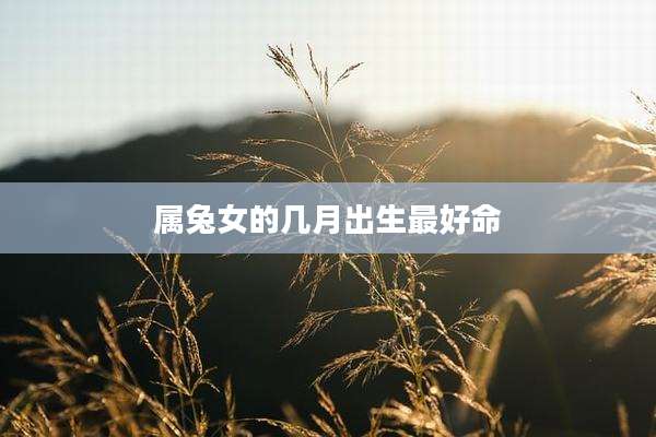属兔女的几月出生最好命