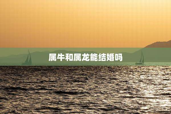 属牛和属龙能结婚吗