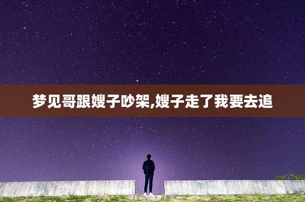 梦见哥跟嫂子吵架,嫂子走了我要去追
