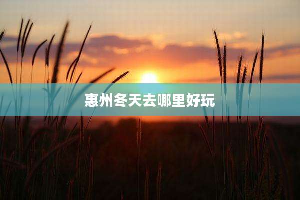 惠州冬天去哪里好玩