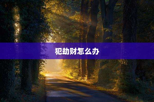 犯劫财怎么办