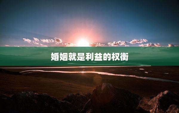 婚姻就是利益的权衡