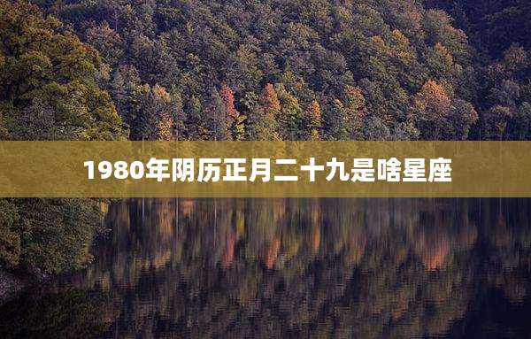 1980年阴历正月二十九是啥星座