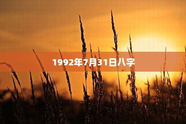 1992年7月31日八字