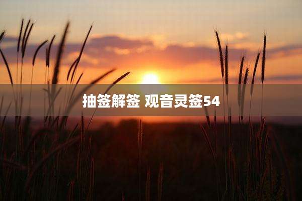 抽签解签 观音灵签54
