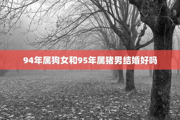 94年属狗女和95年属猪男结婚好吗