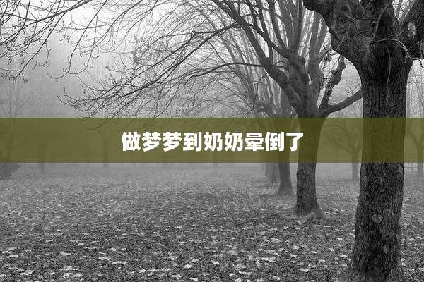 做梦梦到奶奶晕倒了