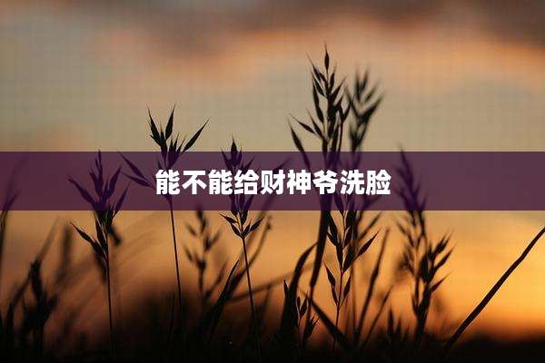 能不能给财神爷洗脸