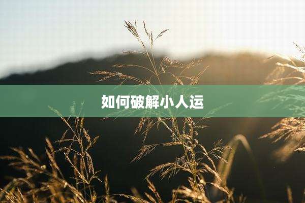 如何破解小人运