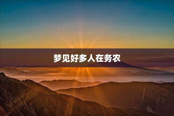 梦见好多人在务农