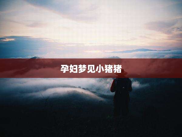 孕妇梦见小猪猪