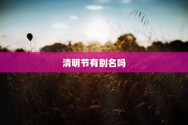 清明节有别名吗