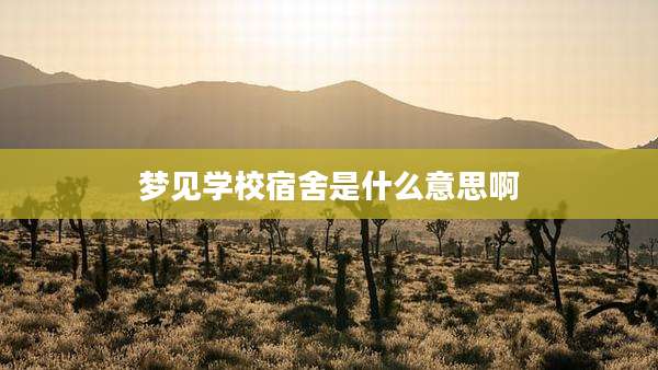 梦见学校宿舍是什么意思啊