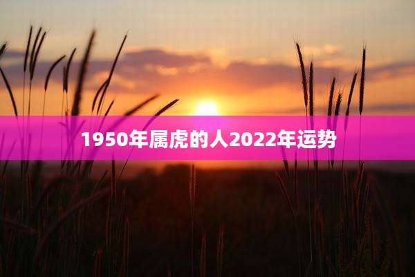 1950年属虎的人2022年运势