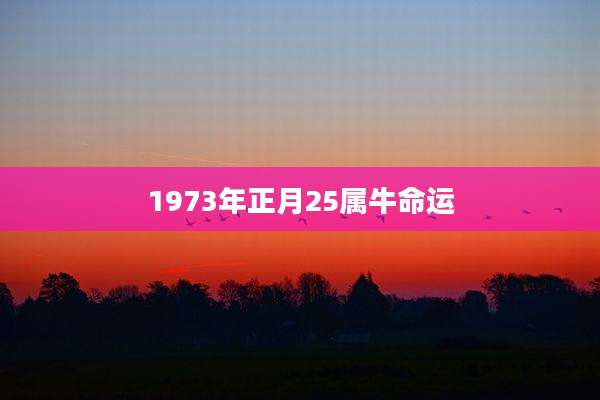 1973年正月25属牛命运