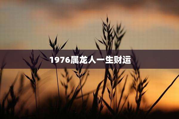 1976属龙人一生财运