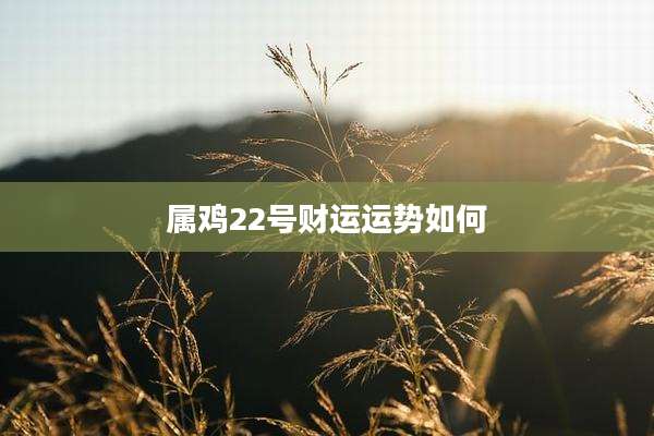 属鸡22号财运运势如何
