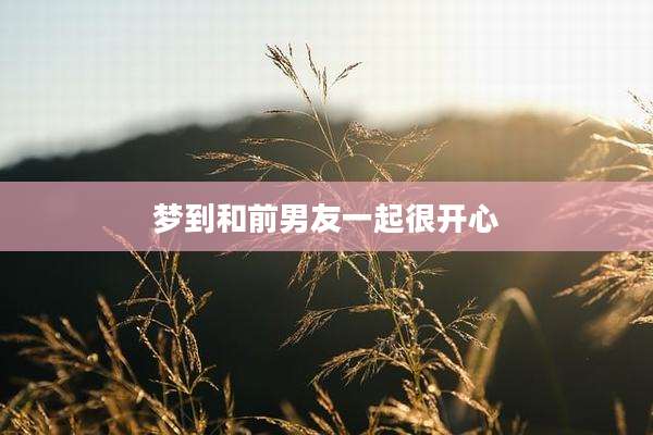 梦到和前男友一起很开心