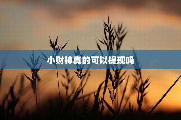 小财神真的可以提现吗