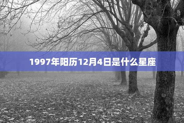 1997年阳历12月4日是什么星座