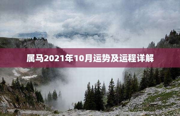 属马2021年10月运势及运程详解