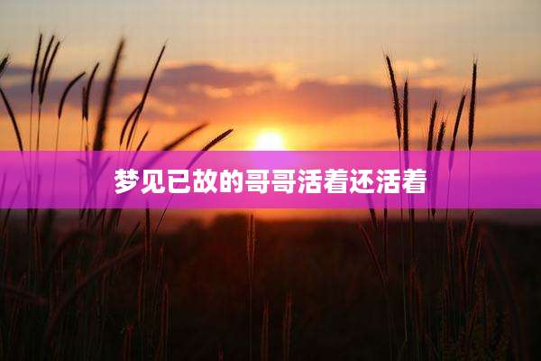 梦见已故的哥哥活着还活着