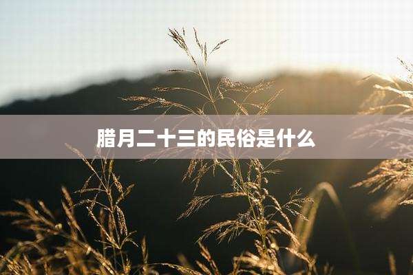 腊月二十三的民俗是什么