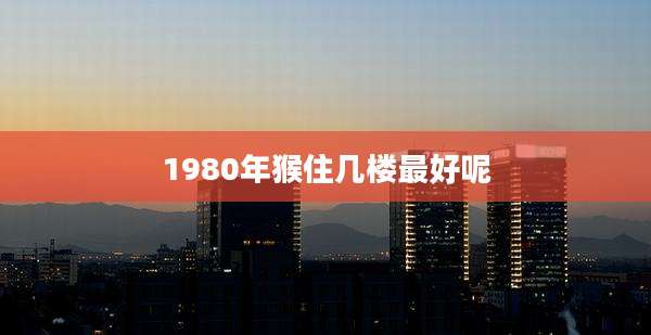 1980年猴住几楼最好呢