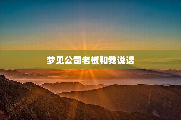 梦见公司老板和我说话