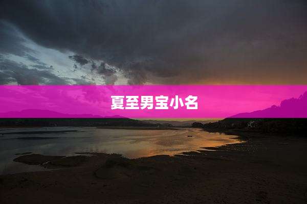 夏至男宝小名