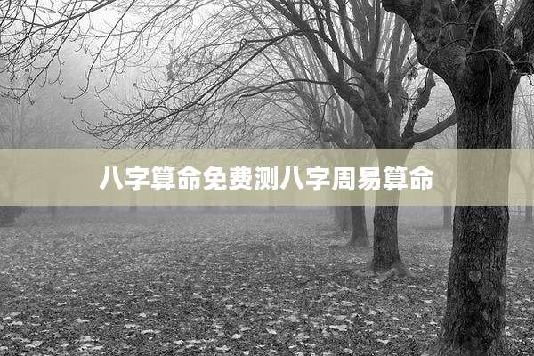 八字算命免费测八字周易算命