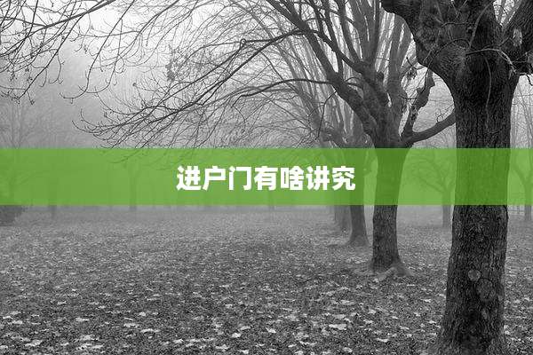 进户门有啥讲究