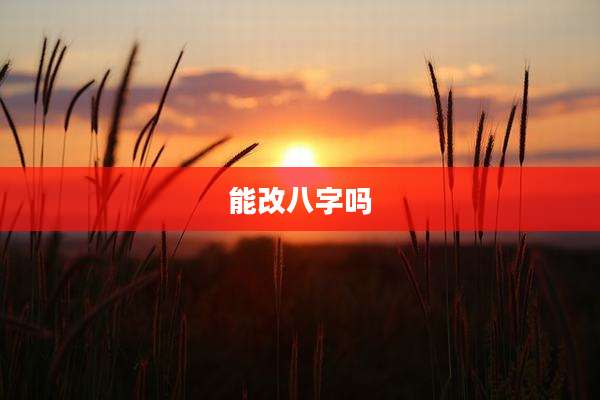 能改八字吗