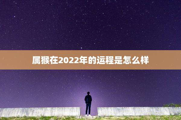 属猴在2022年的运程是怎么样