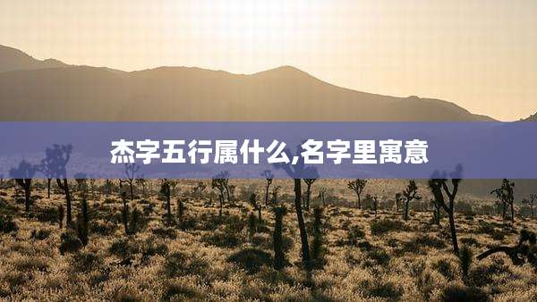 杰字五行属什么,名字里寓意