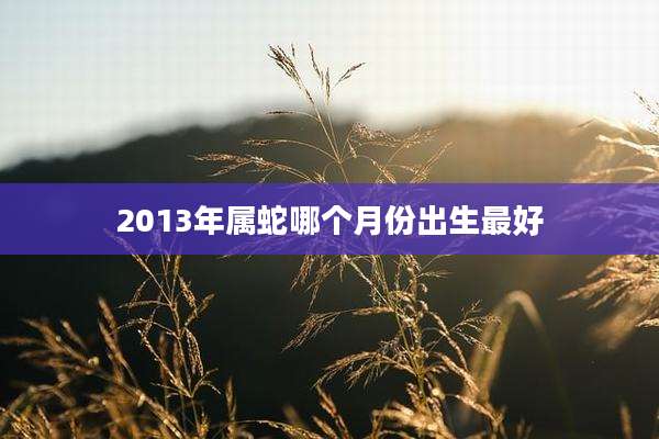 2013年属蛇哪个月份出生最好